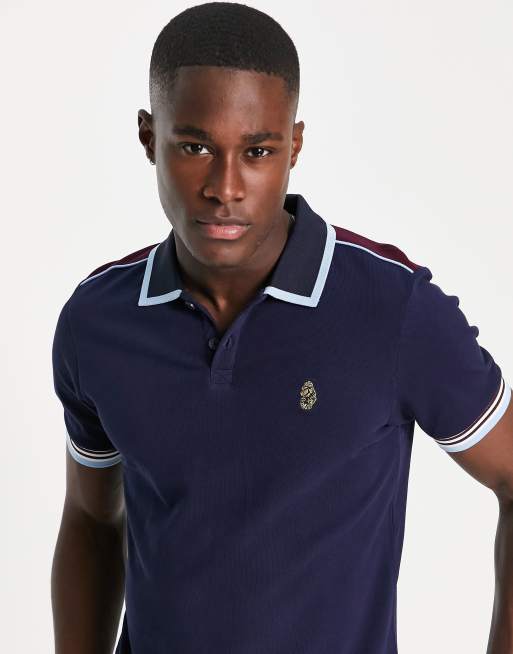 Luke short sleeve polo in navy | ASOS