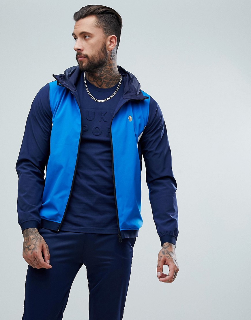 Luke Sport - ainslie - giacca sportiva blu mix con cappuccio
