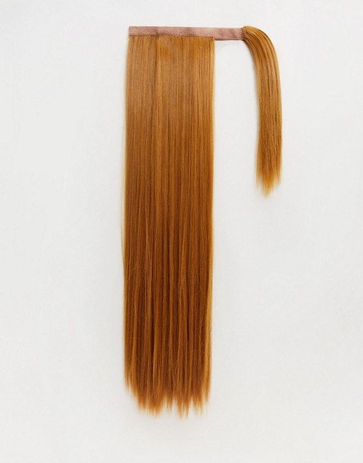 LullaBellz 26 inch straight wraparound ponytail extension in strawberry blonde