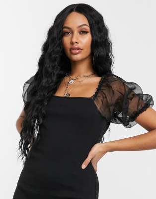 Lullabellz Cassie Long Black Wavy Wig Asos