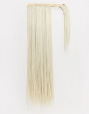LullaBellz - Lengths - Stijle wraparound paardenstaart-extensie van 26 inch in bleach blond-Beige