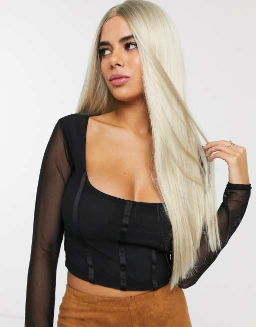 Lullabellz Serena Poker Straight Long Platinum Wig Asos