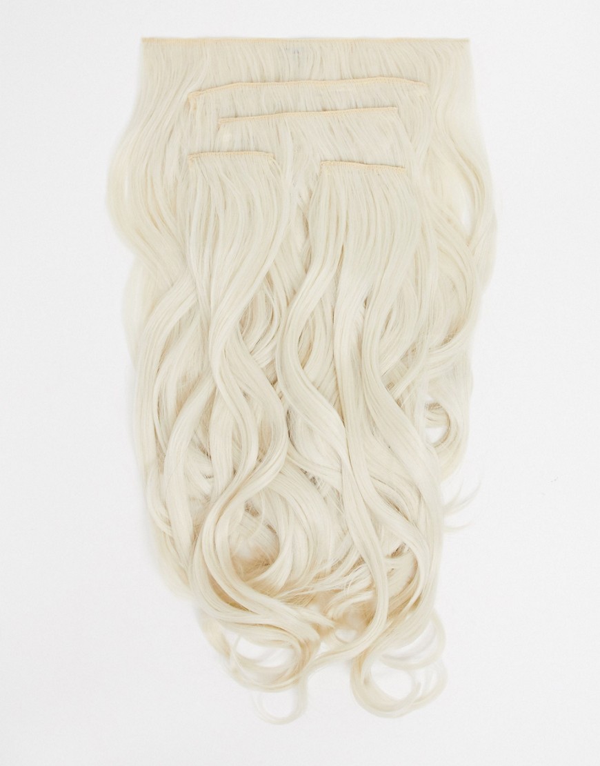 LullaBellz - Set van 5 extra dikke haarextensies van 22 inch met golvend geföhnd effect in bleach blond-Beige