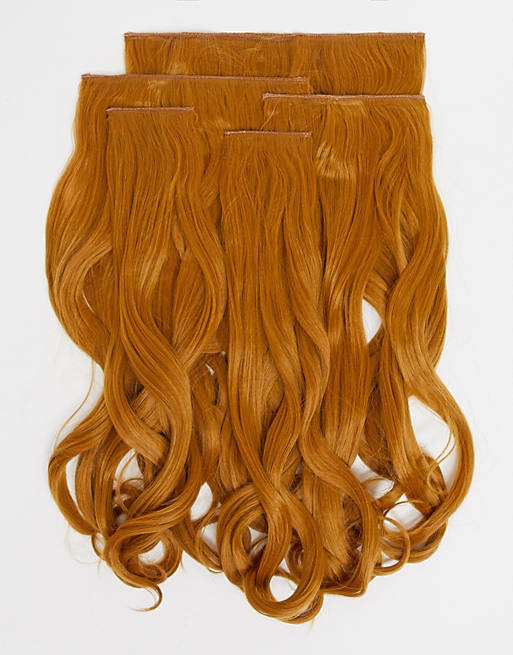 LullaBellz super thick 22 inch 5 piece blow dry wavy clip in hair extensions  in strawberry blonde | ASOS
