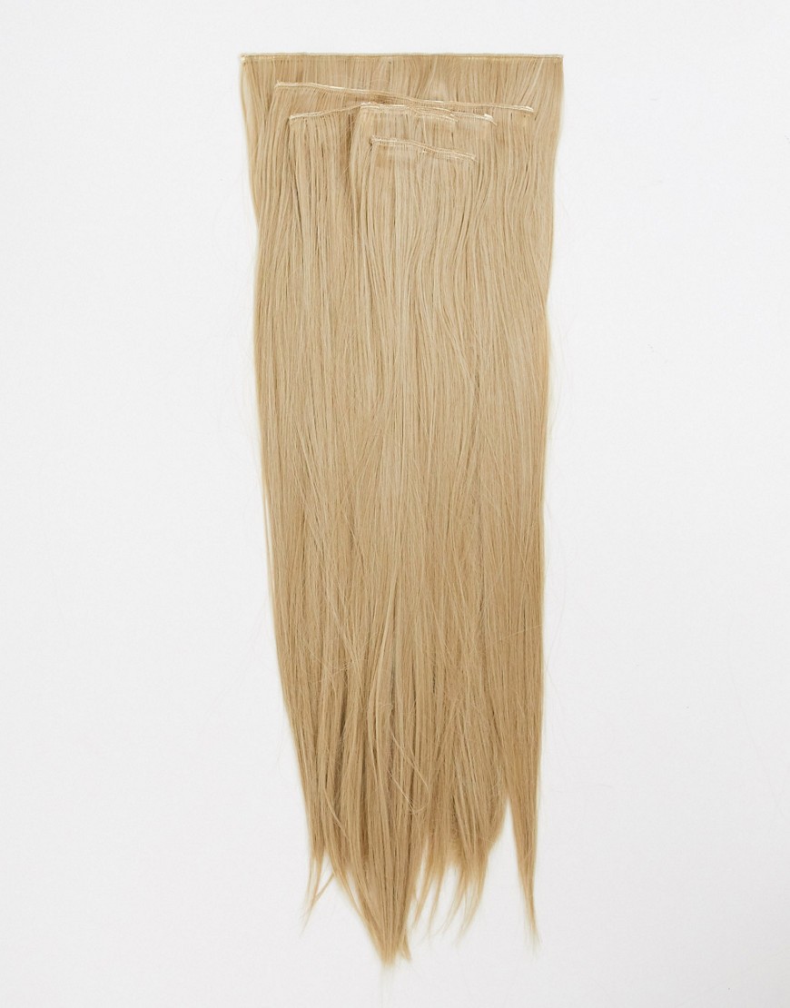 LullaBellz super thick 26 inch 5 piece statement straight clip in hair extensions in california blonde-Beige