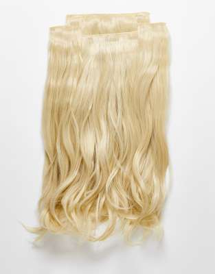 Lullabellz - Superdicke, gewellte Clip-in-Haar-Extensions in geföhntem Look, 22 Zoll, 5-teilig-Blonde