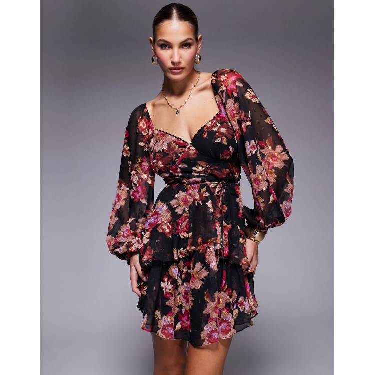 【送料&関税込】Patou Mini Dress With Balloon Sleeves 207154233-1-blackfloral?$