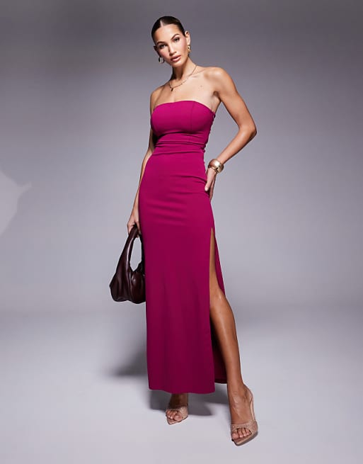lulus pink dress Blush Maxi Lulus Blush Pink Satin Backless Halter Maxi Womens X-Large (Available Simple yet stunning Light Pink Strapless Tiered Maxi