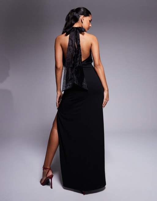 navy blue dress for baby girl Eloquent Endearment White Long Sleeve Backless Maxi Dress main image 0