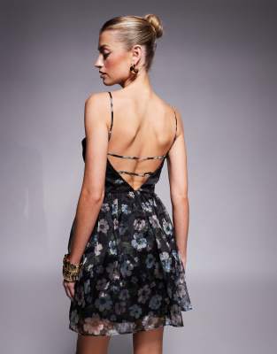 Lulus Tie-back Mini Dress In Black