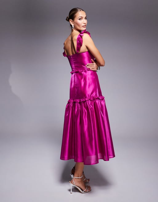lulus pink bridesmaid dress Off the Shoulder Light Pink Long Bridesmaid Dress with Slit – jkprom main image 0