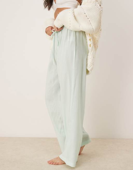 Luna - Bas de pyjama oversize à rayures - Vert menthe, 3 de 5