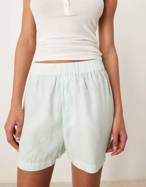 Luna boxer shorts in green stripe - view 1