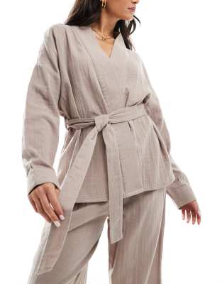 Luna - Oversize-Kimono in Beige, Kombiteil-Neutral