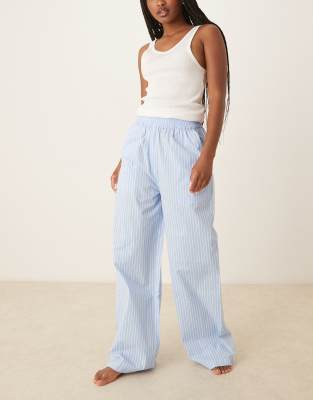 Luna - Pantalon de pyjama large oversize à rayures - Bleu