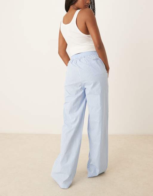 Luna - Pantaloni del pigiama a fondo ampio a righe blu, 5 di 5