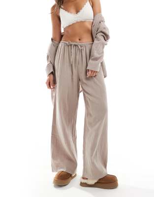 Luna - Pyjama-Hose in Beige mit Oversize-Schnitt, Kombiteil-Neutral