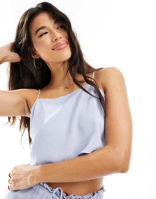Luna tie pajama top in cornflower blue - part of a set