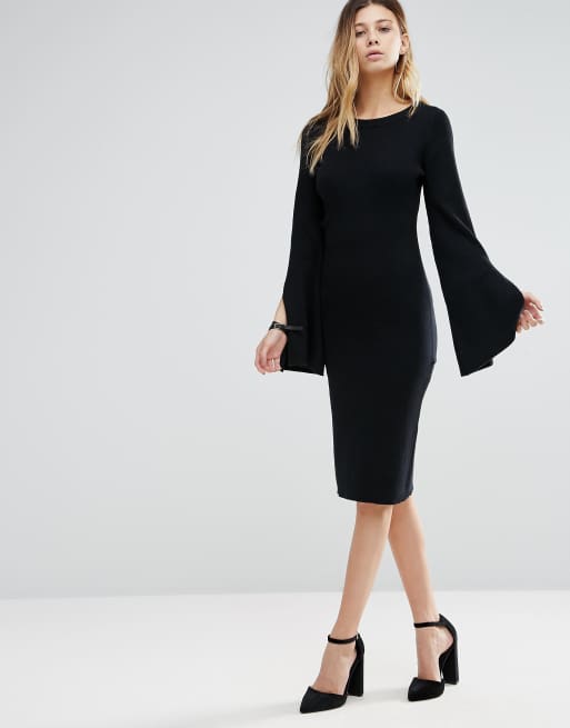 Flare sleeve sweater store dress