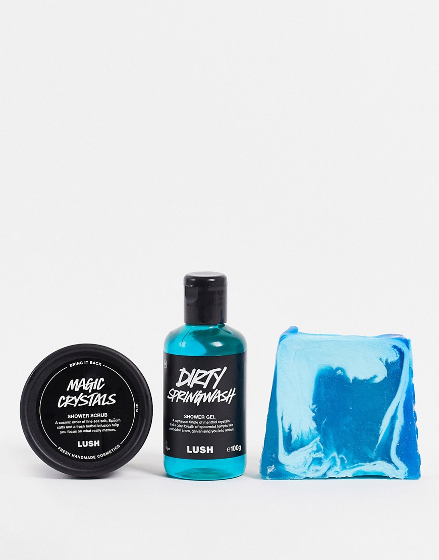 LUSH Scrub Up Well Shower Scrub, Shower Gel & Soap Discovery Kit-No colour