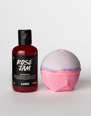 LUSH Sex Bomb Bath Bomb & Rose Jam Shower Gel Duo Set