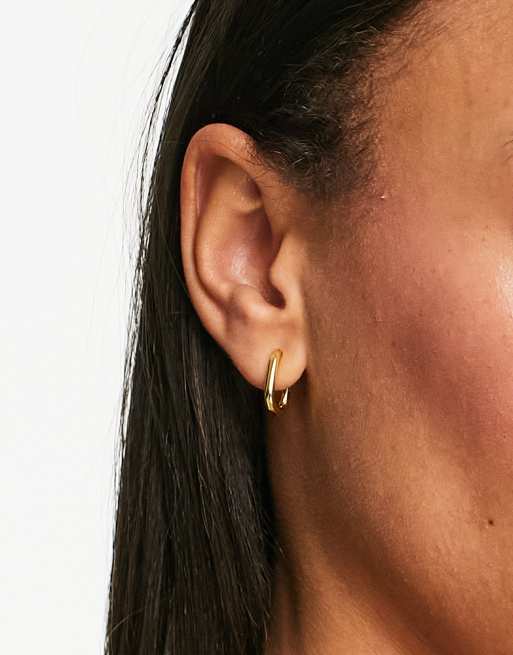 14k huggie store hoop earrings