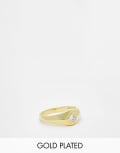 [Luv AJ] Luv AJ 14k gold plated pyramid stud signet ring Size 6 Gold