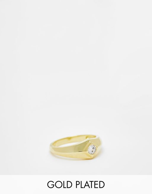 Gold plated pyramid deals ring