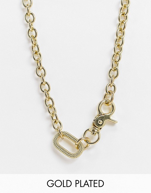 Luv AJ Isla statement oversized chain necklace in gold plate