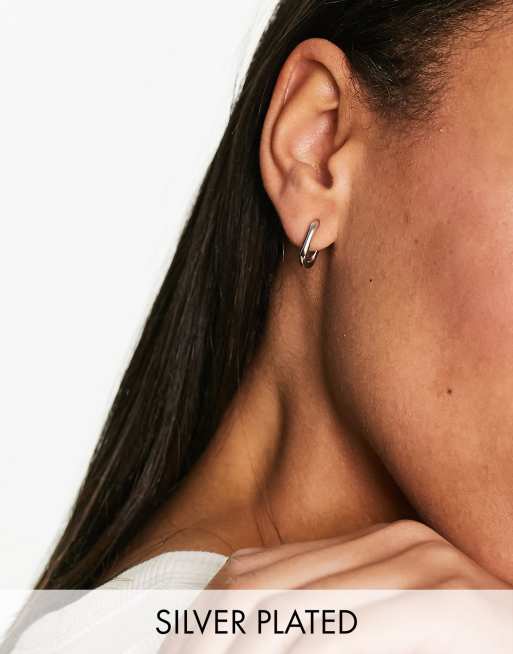 Luv AJ - Orecchini a cerchio placcati in argento 