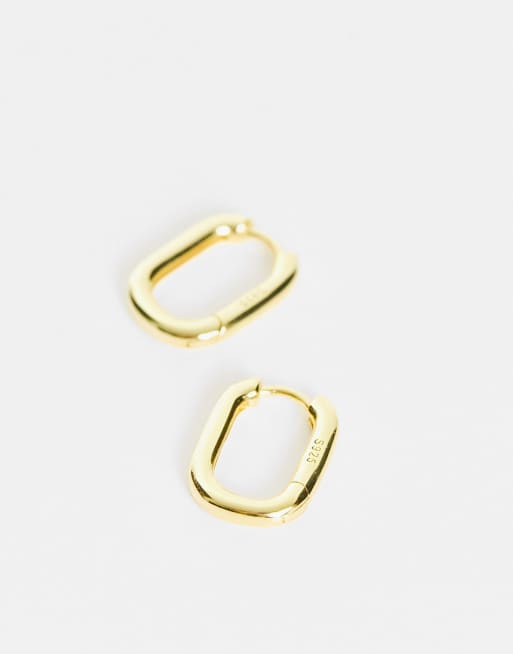 Luv AJ - Orecchini a cerchio placcati in oro 14 ct, 2 di 4