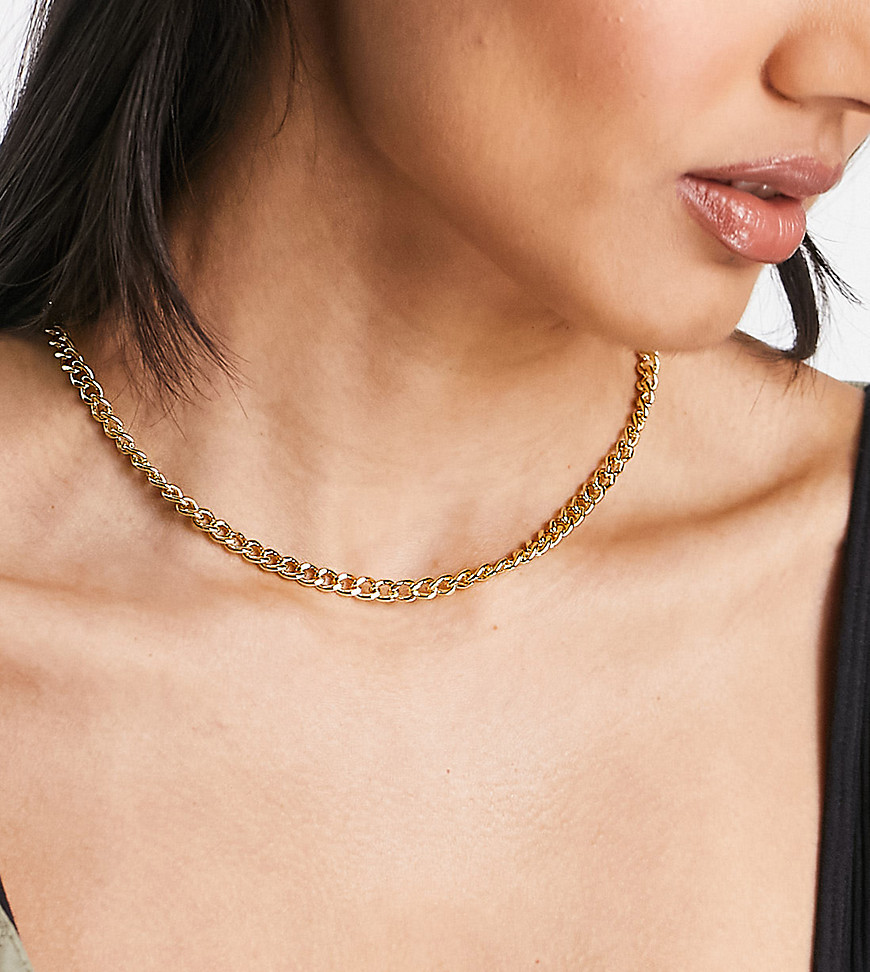 Luv AJ the classique 14k gold plated skinny curb chain necklace