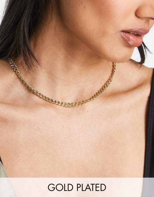 Luv AJ - The Classique - 14k vergulde dunne grove schakelketting 