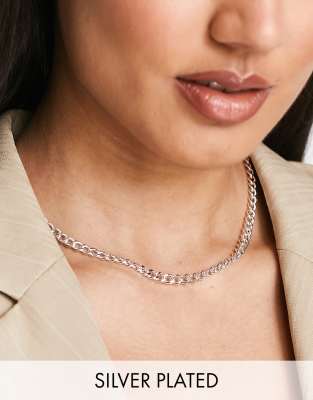 Luv AJ the classique silver plated skinny curb chain necklace