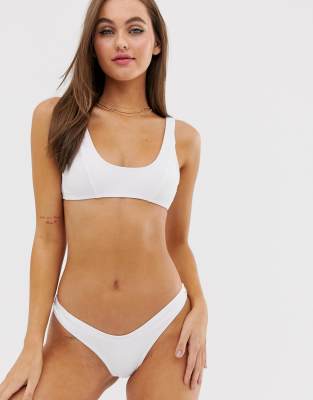 white scoop bikini top