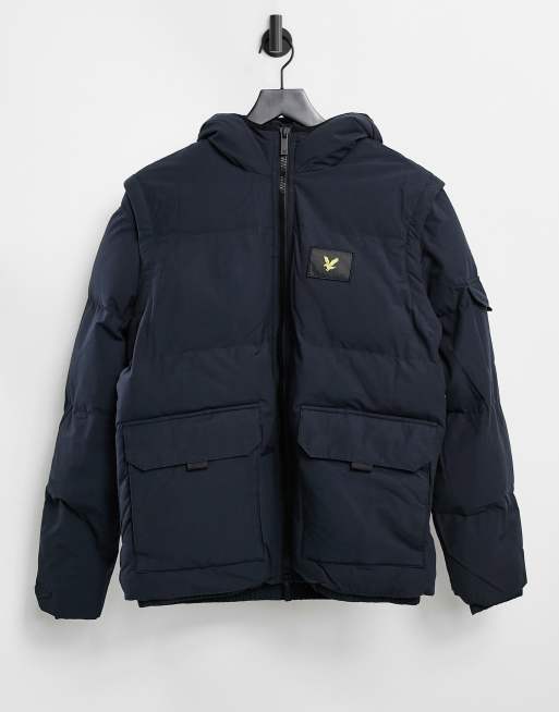 lyle and scott navy puffer jacket