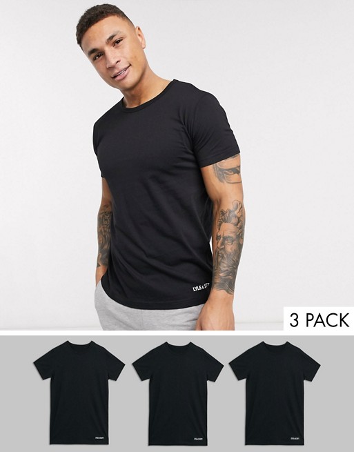 Lyle & Scott 3 pack lounge t shirts in black