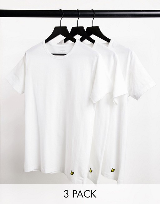 Lyle & Scott Bodywear 3 pack t-shirt in white