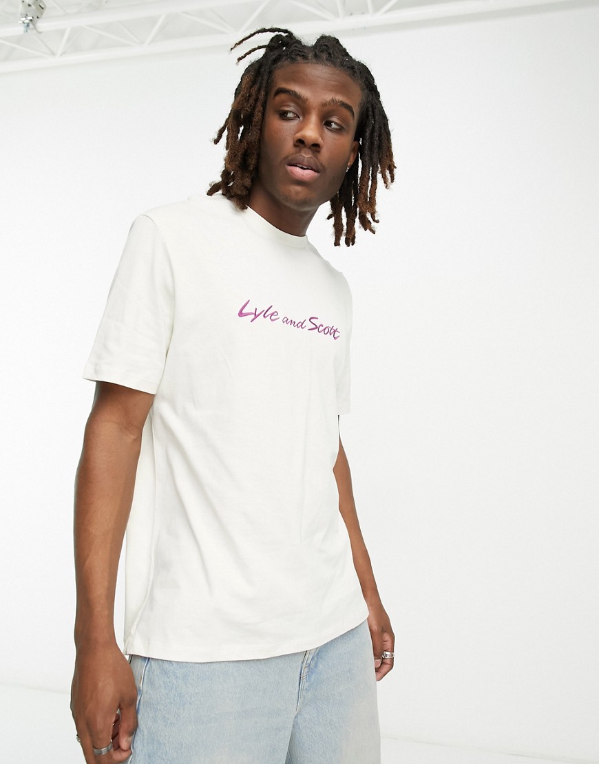 Archive embroidered large logo T-shirt in vanilla white