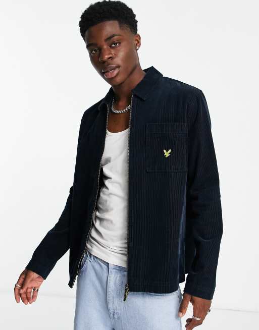 Lyle & Scott - Archive - Giacca in velluto a coste blu navy con zip