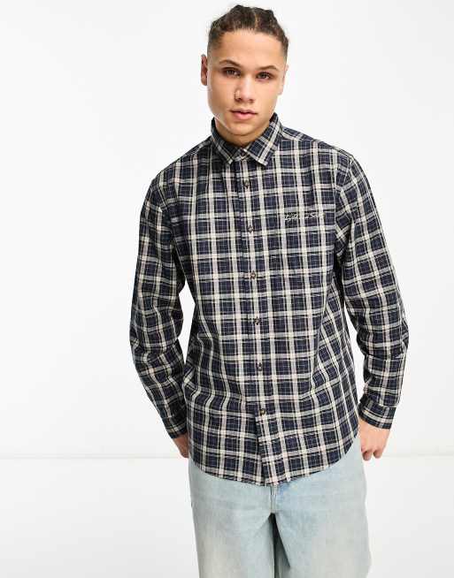 Lyle & Scott Archive grid shirt in navy