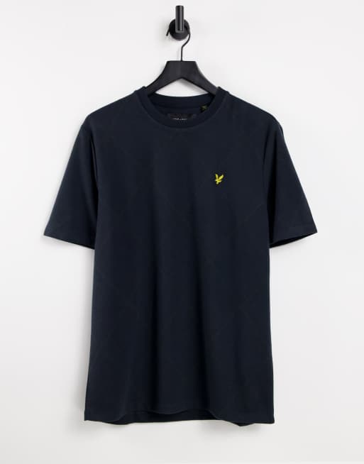 Lyle & Scott argyle check t-shirt in navy
