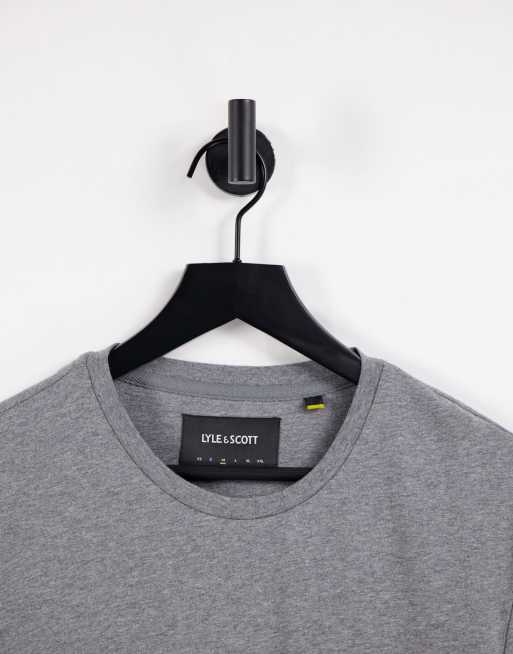 Lyle & Scott – Baumwoll-T-Shirt in Kalkgrau mit Logo, 3 von 4