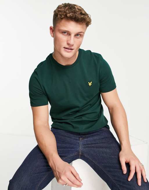 Lyle & Scott – Bawełniany T-shirt w kolorze khaki, z logo – KHAKI