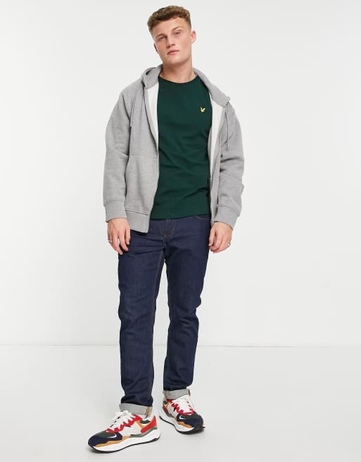 Lyle & Scott – Bawełniany T-shirt w kolorze khaki, z logo – KHAKI, 4 z 4