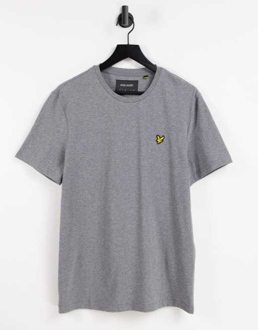 Lyle & Scott – Bawełniany T-shirt z logo w szarym melanżowym kolorze