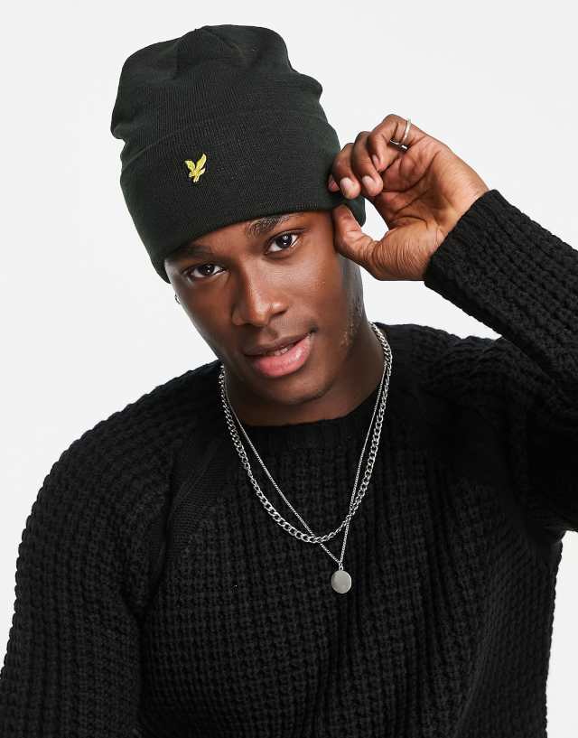 Lyle & Scott beanie hat in black