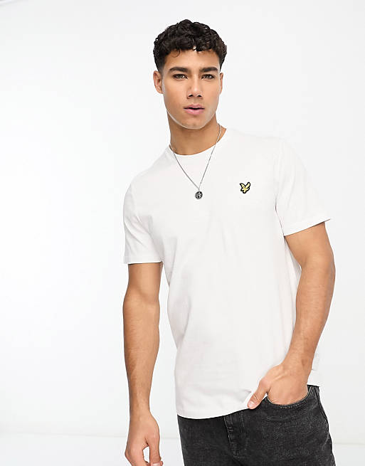 Lyle & Scott – Biały T-shirt z bawełny organicznej z logo