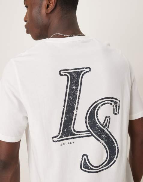Lyle & Scott – Biały T-shirt z grafiką z emblematem - view 1