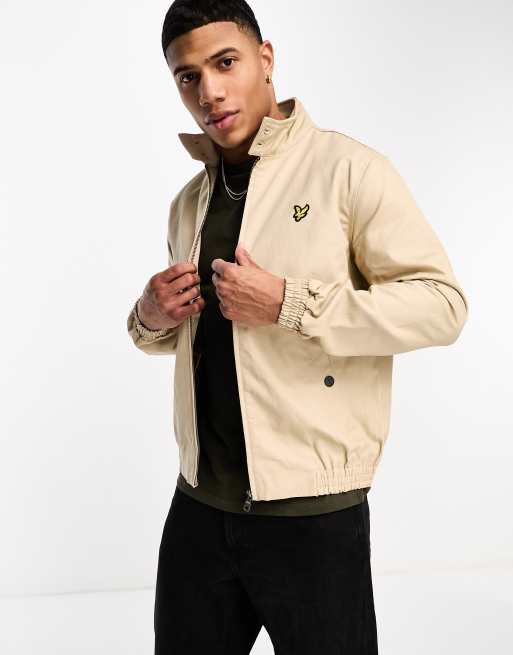 Lyle Scott Blouson Harrington avec logo de la marque Taupe ASOS